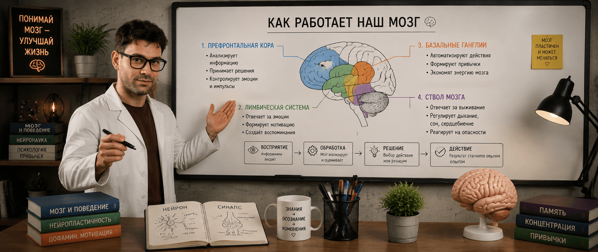 Тренер объясняет работу мозга и глубокую концентрацию